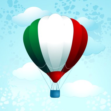 Hot air balloon, Italian colors clipart