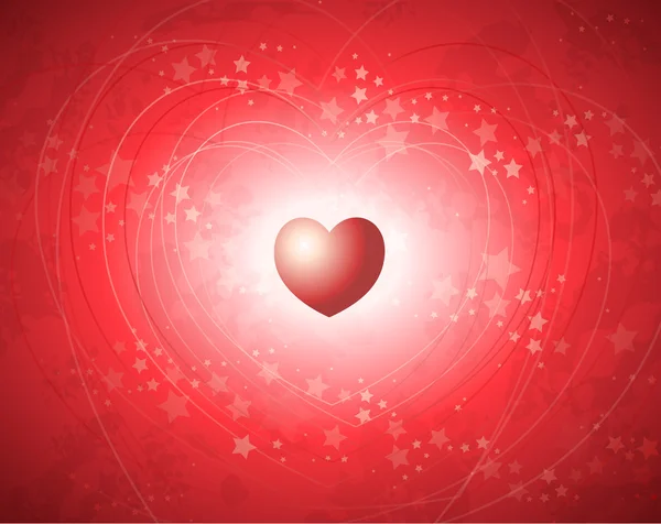 Hjärtat bakgrund i rött — Stock vektor