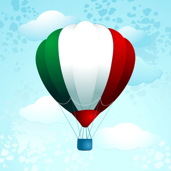 뜨거운 공기 풍선, 이탈리아 색상 — 스톡 벡터