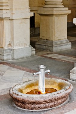 Boiling spring in Mlynska Colonnade, Karlovy Vary (Carlsbad), Cz clipart