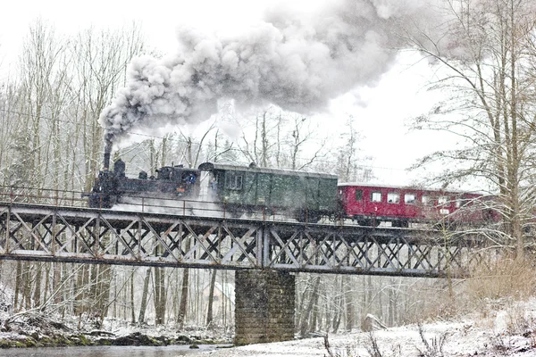 Ατμοκίνητο τρένο κοντά σε hradsko — Φωτογραφία Αρχείου