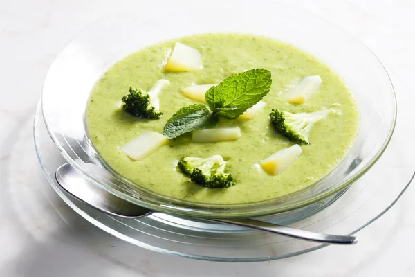 Mix potato and broccoli soup — Stock Photo, Image