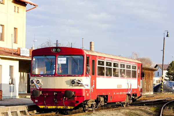 Engine carriage at railway station of Dobruska, Czech Republic — Stock Photo, Image