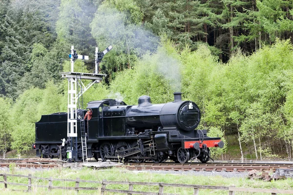 Comboio a vapor, North Yorkshire Moors Railway (NYMR), Yorkshire, En — Fotografia de Stock