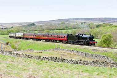 Steam train, North Yorkshire Moors Railway (NYMR), Yorkshire, England clipart
