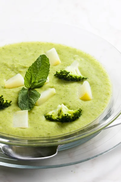 Mix potato and broccoli soup — Stock Photo, Image