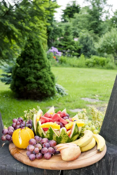 Fruits nature morte avec melon d'eau dans le jardin — Photo