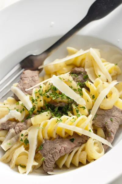 Pasta with beef meat — Stock Photo, Image