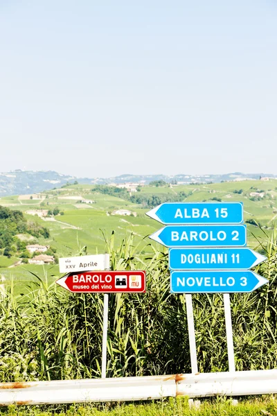 stock image Signposts near Barolo, Piedmont, Italy