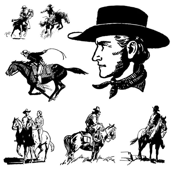 Vintage cowboy vector Vector Art Stock Images Depositphotos.
