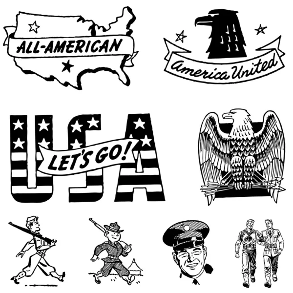 Vintage ABD askeri grafik vektör — Stok Vektör