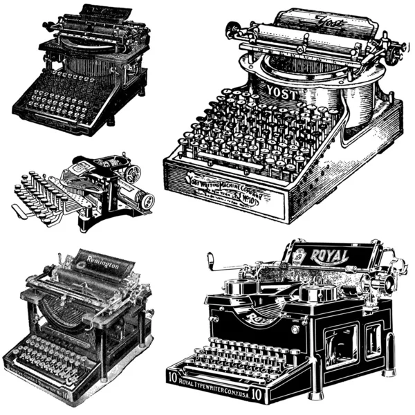 Vetor Vintage máquinas de escrever — Vetor de Stock
