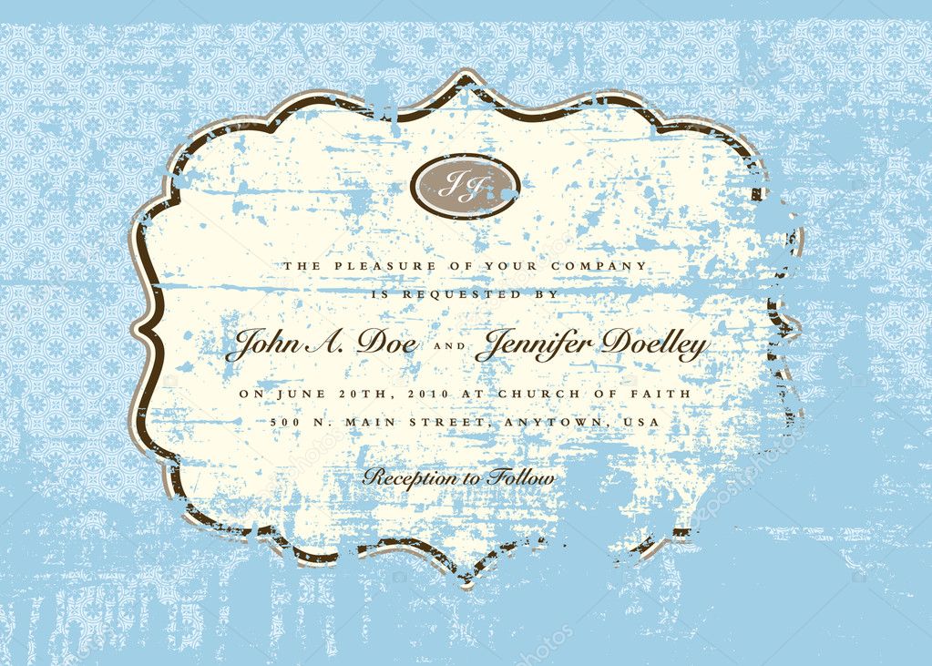 Vector Distressed Blue Pattern and Frame