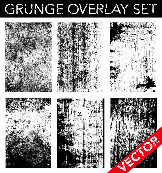 Vector Grunge Overlay Set — Stock Vector
