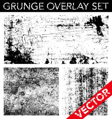 Vector Grunge Overlay Set