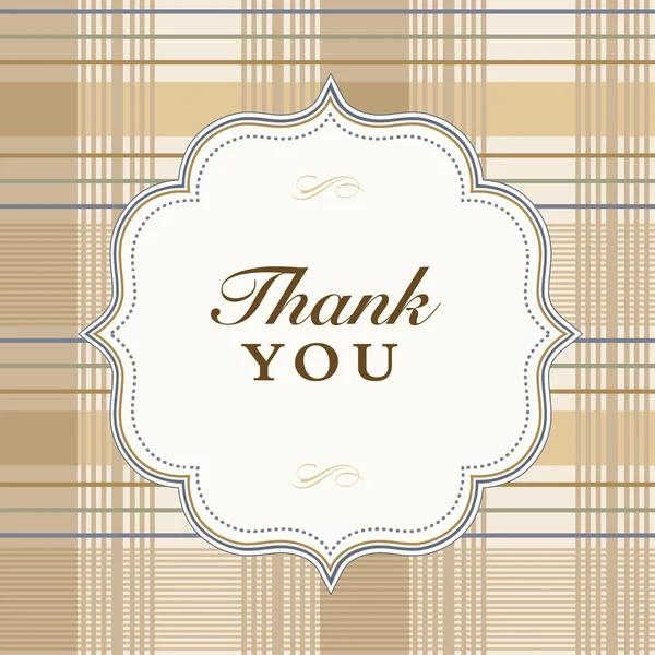 Vector Plaid Thank You Frame and Pattern — Stock Vector