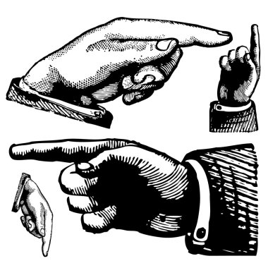 Vector Pointing Finger Set clipart