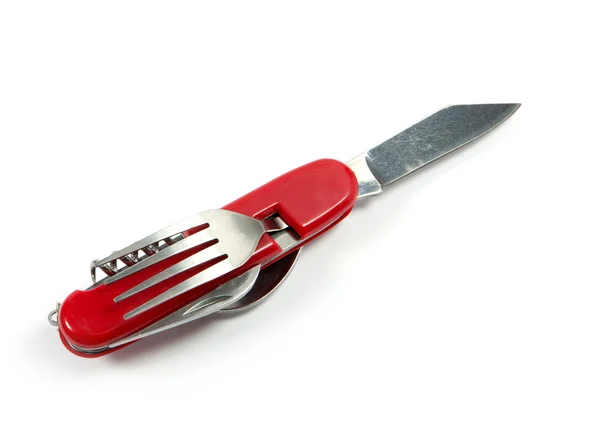 Pocket knife with red bar — Stock Photo, Image