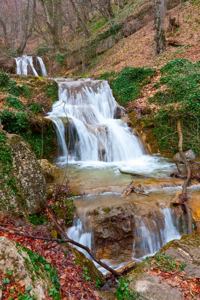Waterfalls on mountain river — Stock Photo, Image