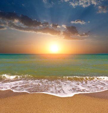 Sunset on sea clipart