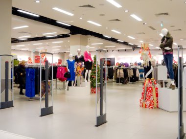 Interior of clothing store clipart