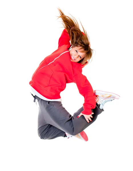 Slim atletische meisje springen — Stockfoto