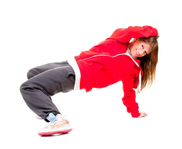 Slim atletische meisje dansen hip-hop — Stockfoto