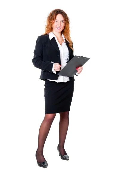 Businesswoman ready for write — Stock Photo, Image