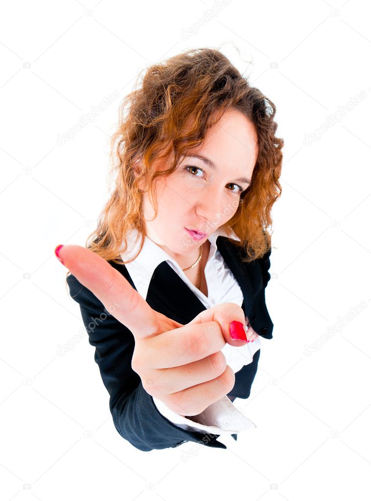 Business woman wag his finger