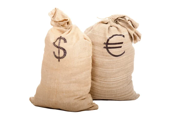 Two sacks full of cash — Stock Photo, Image