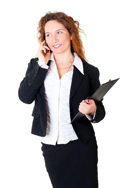 Schöne Geschäftsfrau am Telefon. — Stockfoto