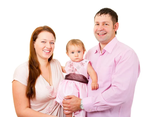 Mamma, pappa och lilla dotter - lycklig familj — Stockfoto