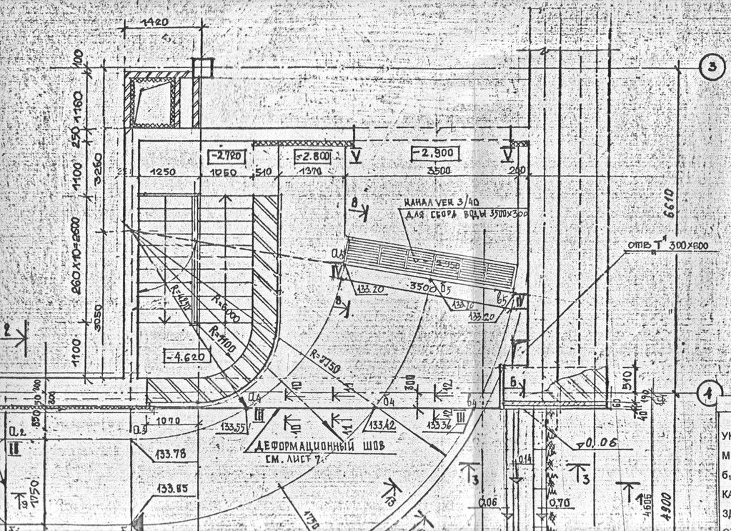 Vintage fragment of a construction plan