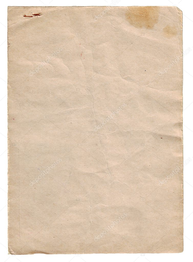 Piece of old paper isolated