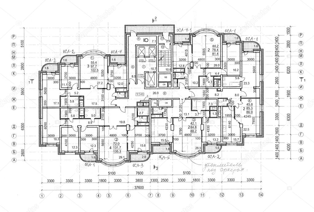 Floor architectural construction plan