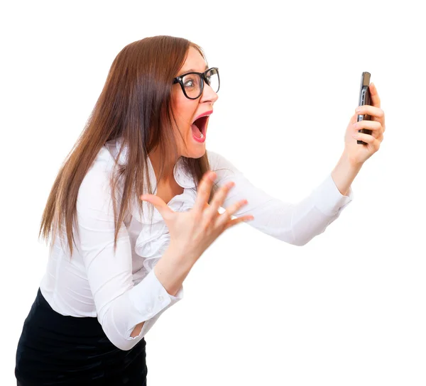 stock image Angry businesswoman screaming