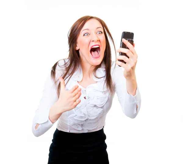Mulher de negócios irritada gritando — Fotografia de Stock