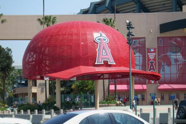 Los Angeles Angel Stadium of Anaheim - Giant Caps clipart