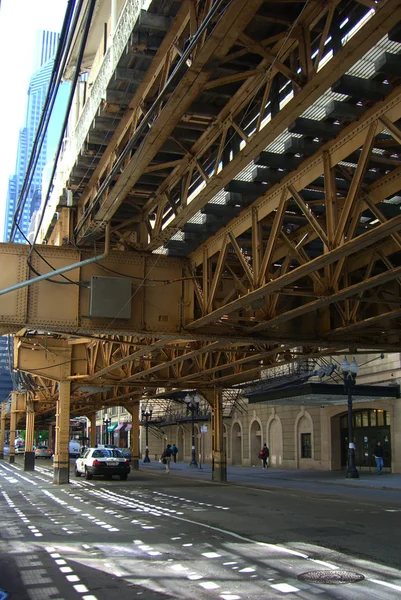 芝加哥高架火车 — 图库照片