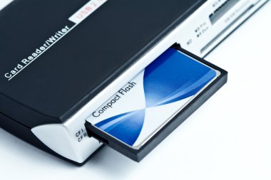 Card reader with compact flash inside clipart