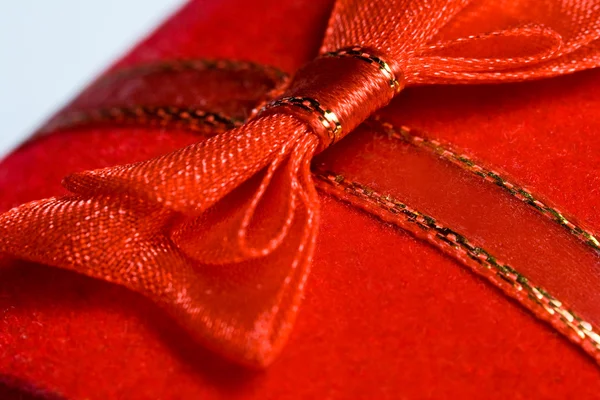 Macro shot of red ribbon — Stock Photo, Image