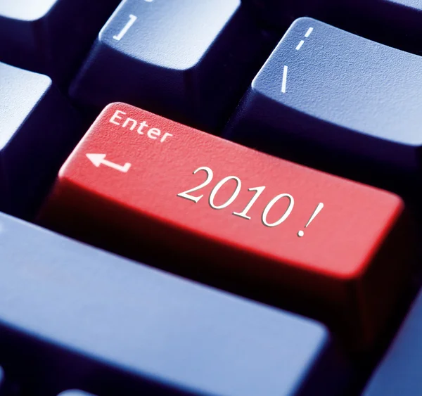 Entering in the New Year 2010 concept — Stock Photo, Image