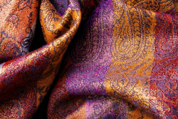 Colorful fabric background - curvy wavy veil — Stock Photo, Image