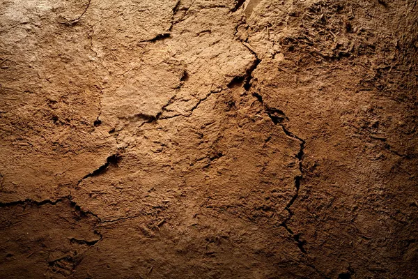 Tekstura tło - suche pęknięty brązowej ziemi — Zdjęcie stockowe
