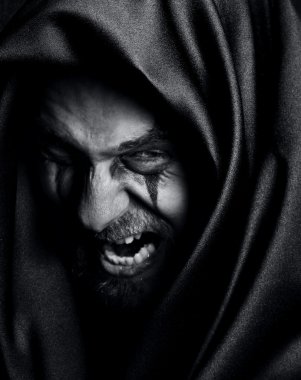 Rage of angry evil spooky malefic man clipart