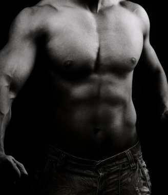 Artistic image of muscular male body clipart