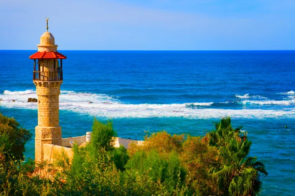 Pohled na krajinu z pobřeží tel aviv, Izrael — Stock fotografie