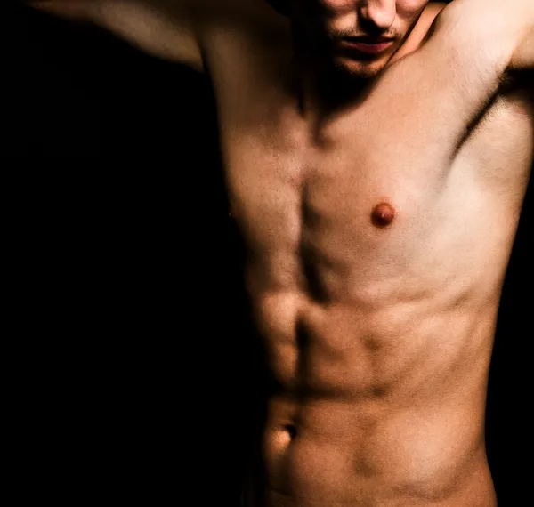 Konstnärlig bild av muskulös sexig man kroppen — Stockfoto