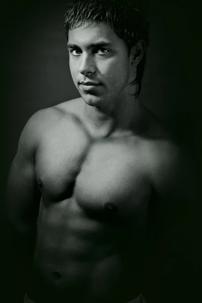 Vintage retrato de muscular sexy homem — Fotografia de Stock