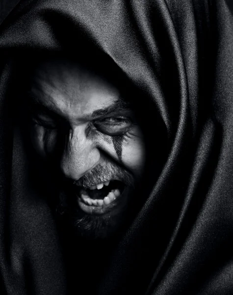Rage of angry evil spooky malefic man — Stock Photo, Image